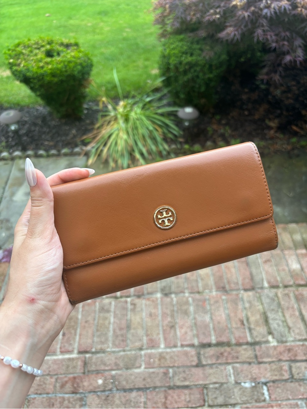 Tory Burch continental wallet brown leather